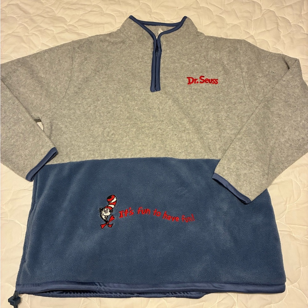Dr. Seuss Blue and Gray Fleece Jacket